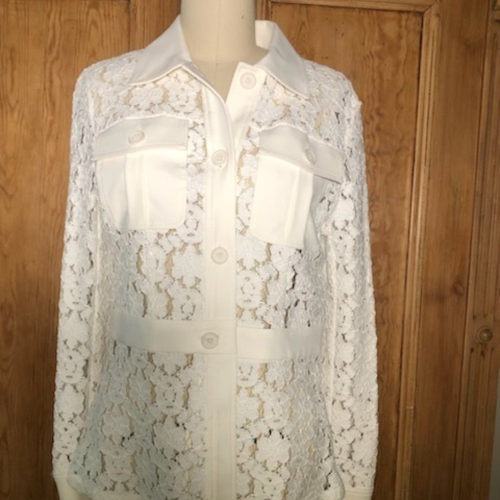 Judith and Charles All OveLace Button Front Jacket